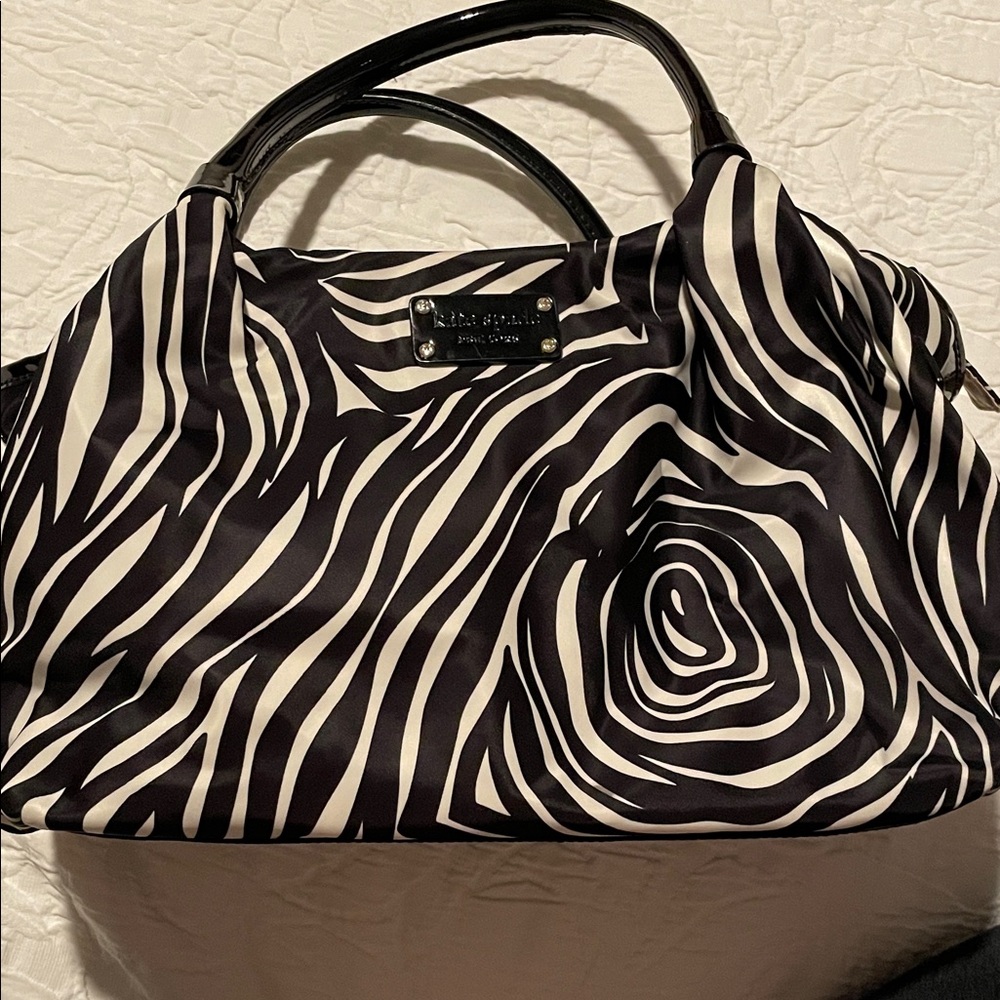 Kate Spade Black and White Swirl Satchel